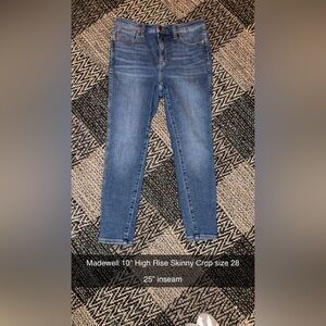 Madewell Skinny Jeans - Classic Blue